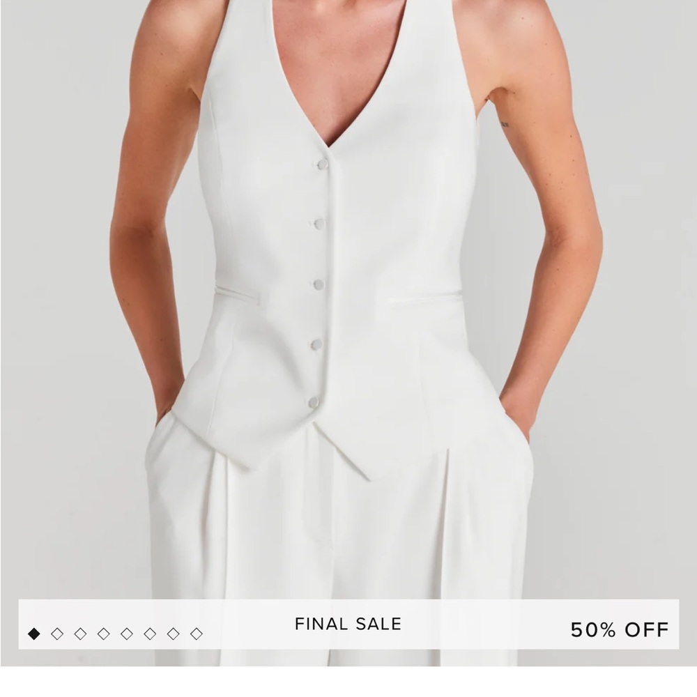 NADINE MERABI Cream Sleeveless Top
